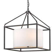 Golden 2243-5 BLK-MWS - Golden Lighting Manhattan 5-light Chandelier in Matte Black
